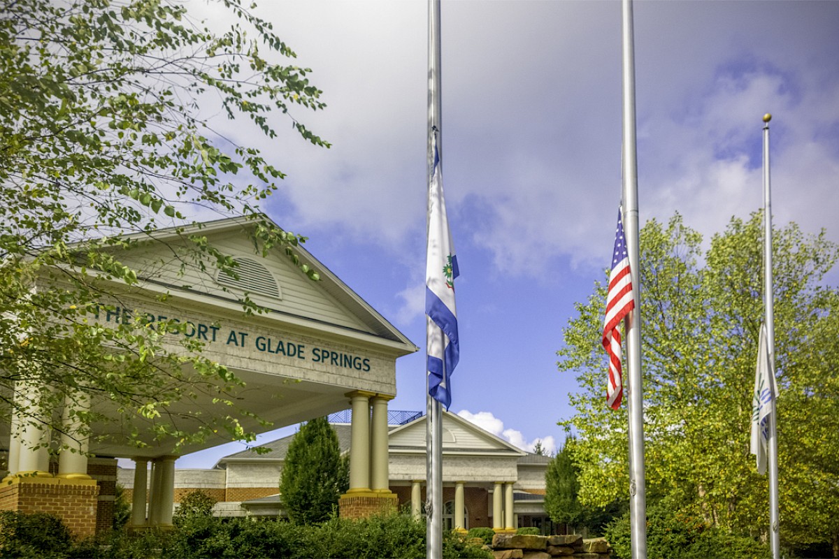The image shows the entrance to 