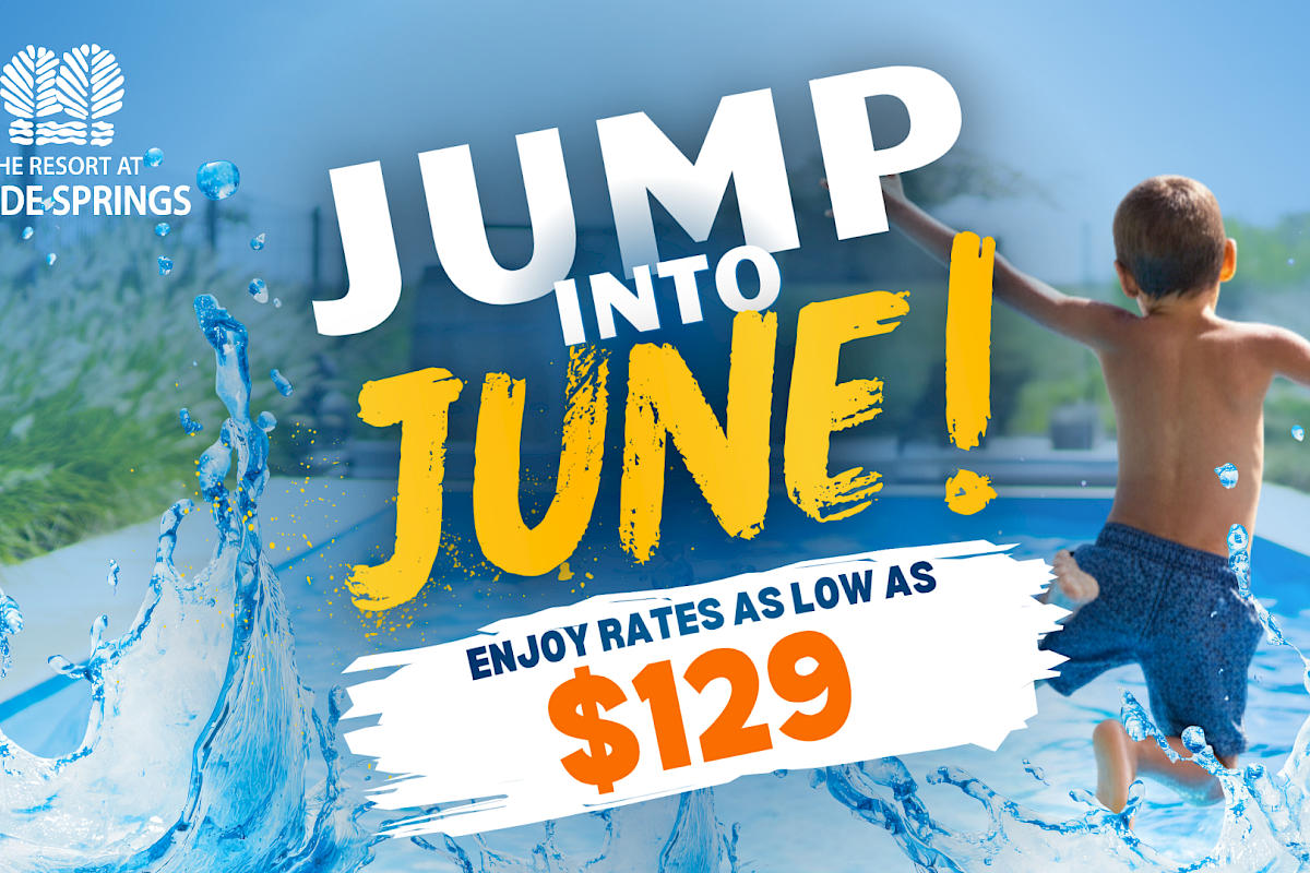 Jump into fun at Glade Springs with rates as low as $129, enjoy water activities, and make a splash!